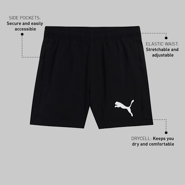 Active Woven Youth Shorts, Puma Black, extralarge-IND