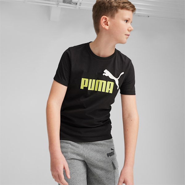 T-shirt Essentials+ Enfant et Adolescent, PUMA Black-Lime Sheen, extralarge