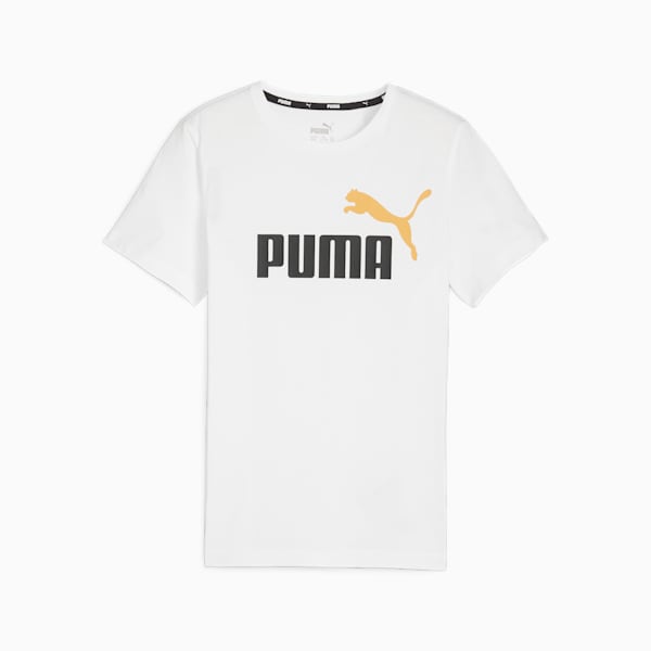 Essentials+ Two-Tone Logo Tee Big Kids, PUMA White-PUMA Black, extralarge