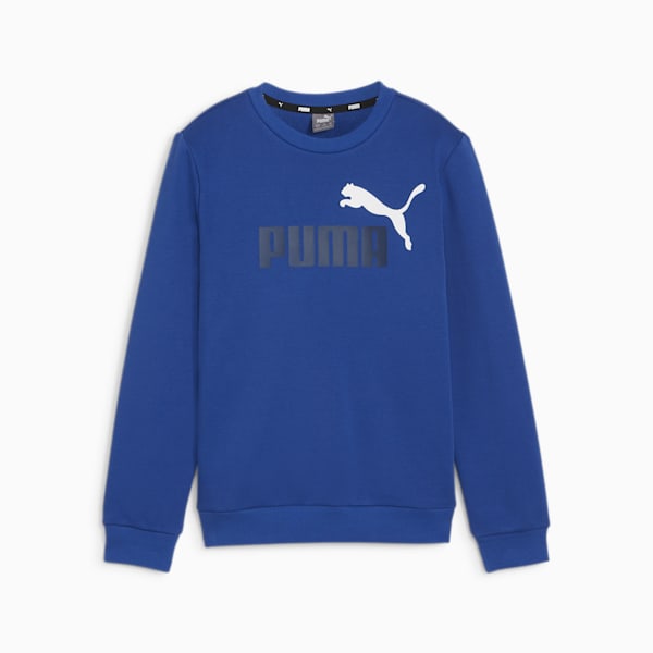 Essentials+ Two-Tone Big Logo Crew Neck Sweater Big Kids, Cobalt Glaze, extralarge