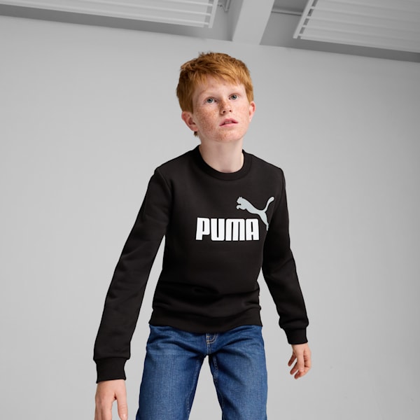 Two Tone Big Logo Youth Sweatshirt, PUMA White-Medium Gray, extralarge-IND
