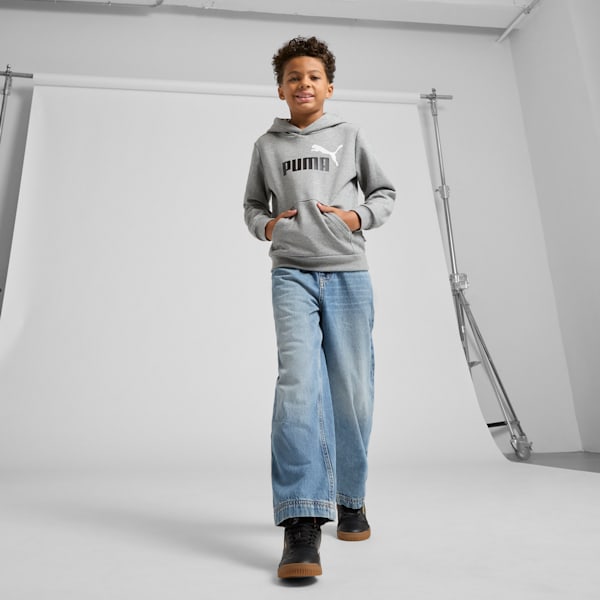 Essentials+ Two-Tone Big Logo Hoodie Big Kids, Medium Gray Heather, extralarge