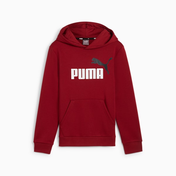 Essentials+ Two-Tone Big Logo Hoodie Big Kids, Intense Red, extralarge