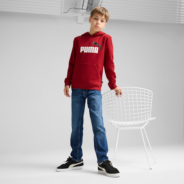 Essentials+ Two-Tone Big Logo Hoodie Big Kids, Intense Red, extralarge