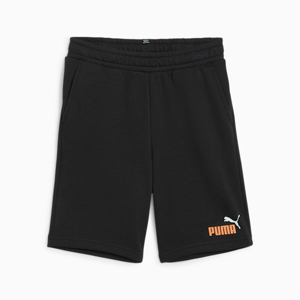 Essentials+ Two-Tone Big Kids' Shorts, PUMA Black-Clementine, extralarge