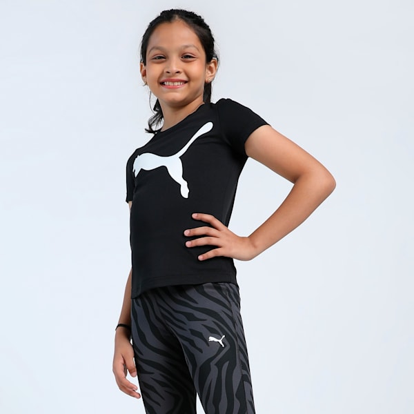Active Girls T-Shirt, Puma Black, extralarge-IND
