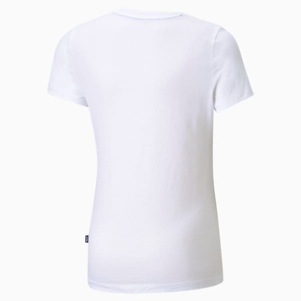 Essentials Logo Girls' Tee, Puma White, extralarge