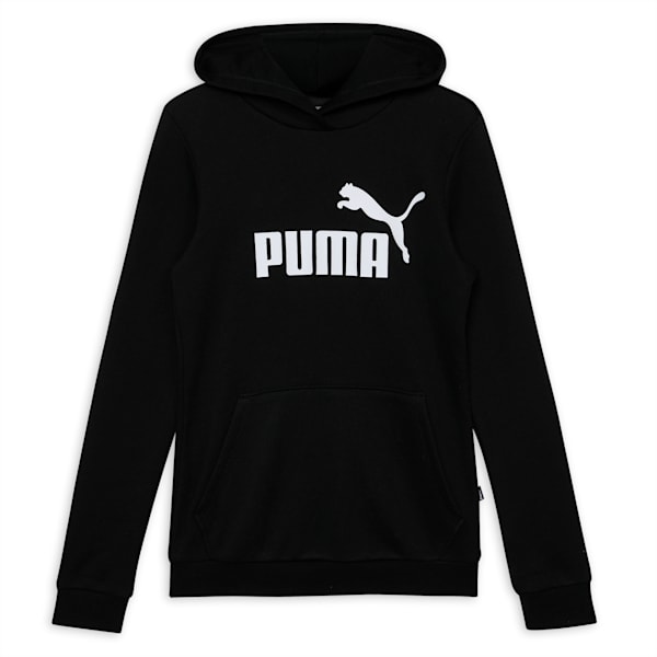 Essentials Logo Youth Hoodie, Puma Black, extralarge-IND