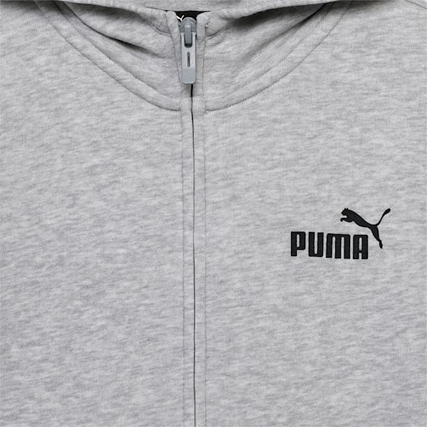 Essentials Small Logo Full-Zip Youth Hoodie, Light Gray Heather, extralarge-IND
