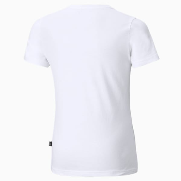 Essentials Logo Girls' Tee, Puma White, extralarge