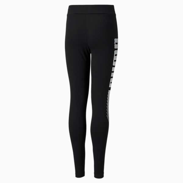 Essentials+ Graphic Girl's Slim Tights, Puma Black, extralarge-IND