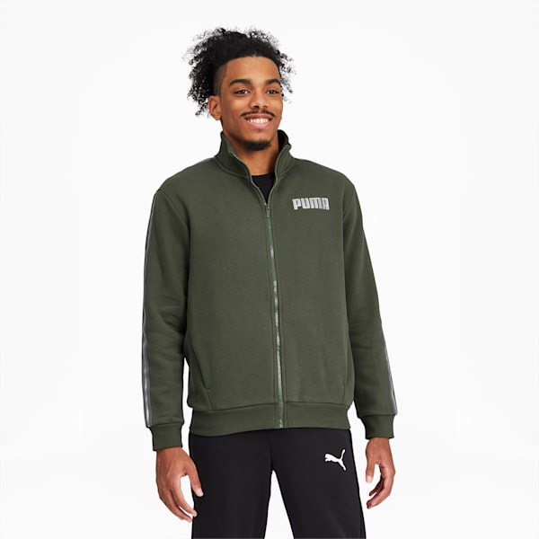 Metallic Nights Men's Full Zip Jacket, Thyme, extralarge