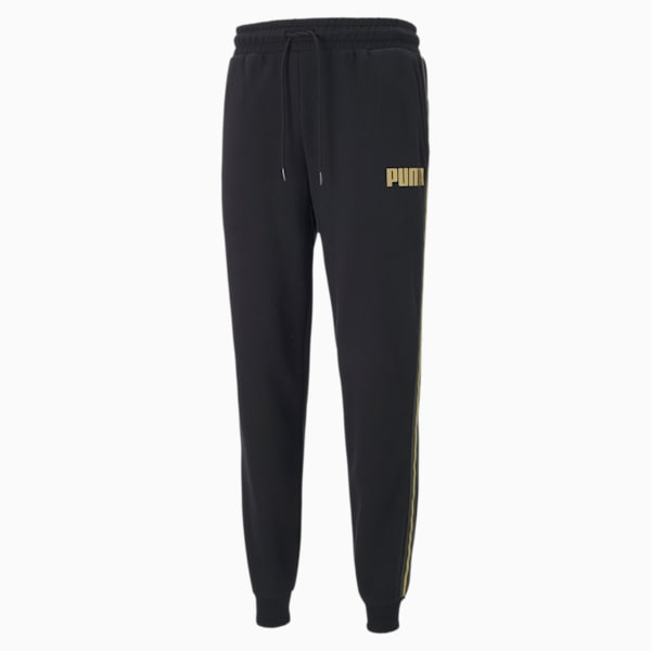 Metallic Nights Men's Tape Sweatpants, Cotton Black, extralarge