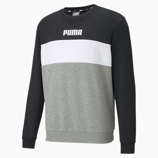 PUMA Block Crew Men's Sweat Shirt, Cotton Black, extralarge-AUS