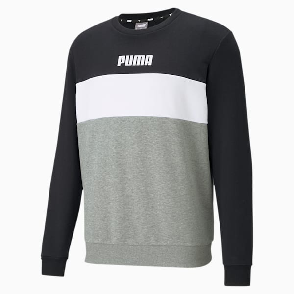 Block Crew Men's Sweat Shirt, Cotton Black, extralarge-IND