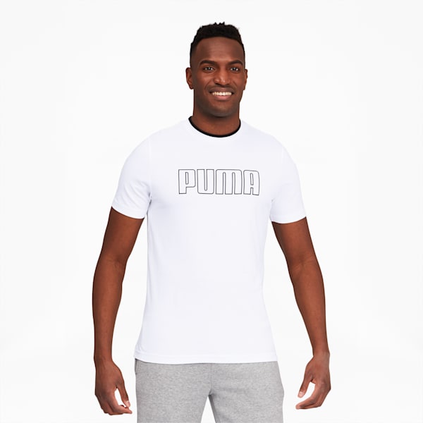 PUMA Block Tipping Men's Tee, Puma White, extralarge