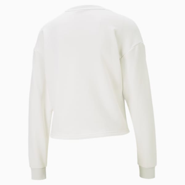 Style Cat Satin Relaxed Fit Crew Women's Sweat Shirt, Vaporous Gray, extralarge-IND