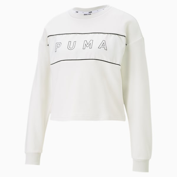 Style Cat Satin Relaxed Fit Crew Women's Sweat Shirt, Vaporous Gray, extralarge-IND