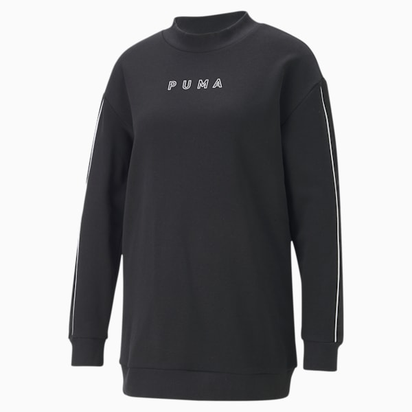 Style Cat High-Neck Crew Women's Sweat Shirt, Cotton Black, extralarge-IND