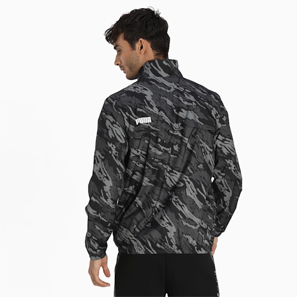 Men's Printed Regular Fit Windbreaker, Puma Black, extralarge-IND