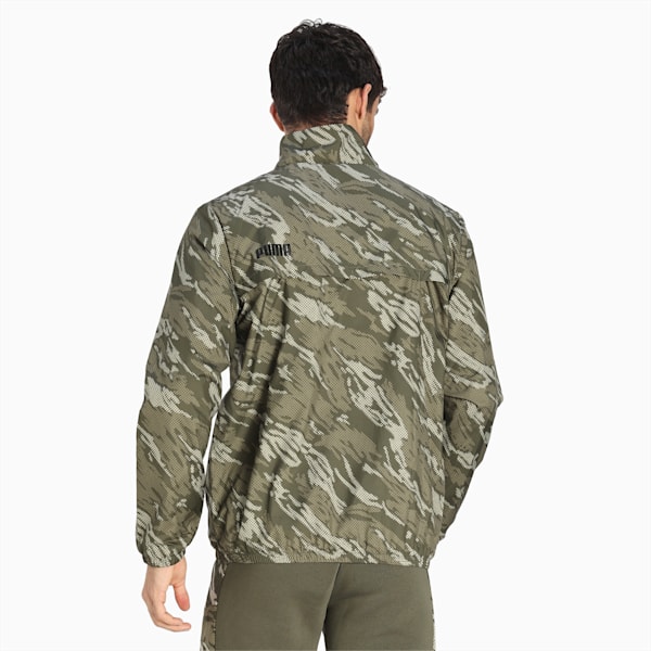 Men's Printed Regular Fit Windbreaker, Grape Leaf, extralarge-IND