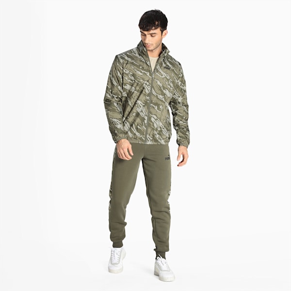 Men's Printed Regular Fit Windbreaker, Grape Leaf, extralarge-IND