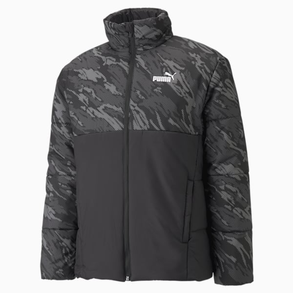Men's Printed Padded Jacket, Puma Black, extralarge-IND