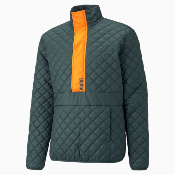 Half-Zip Padded Men's Jacket, Green Gables, extralarge