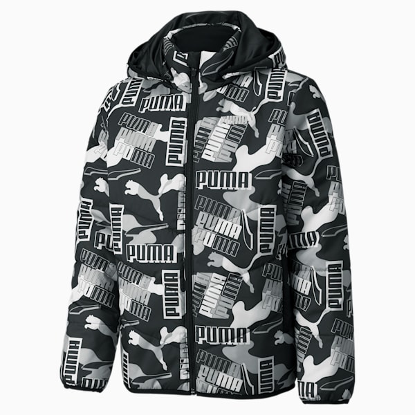 キッズ ボーイズ AOP パデッド 中綿 ジャケット 116-164cm, Puma Black, extralarge-JPN