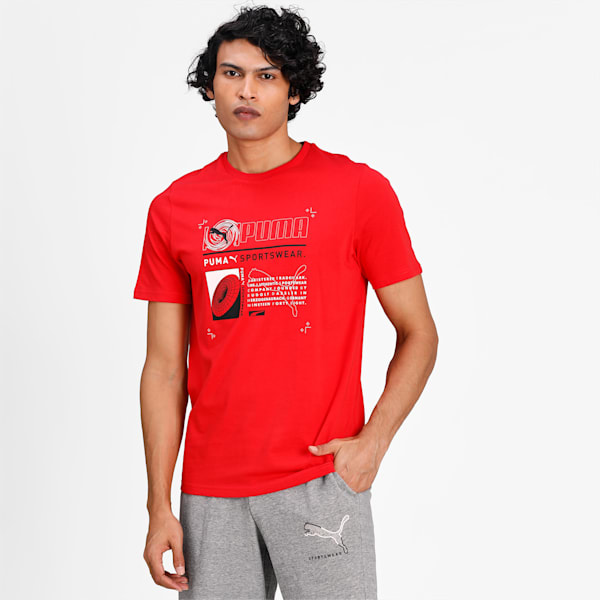 Reflective Men's Regular Fit T-shirt, High Risk Red, extralarge-IND