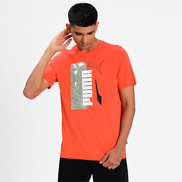 Summer Vibe Men's Regular Fit T-shirt, Tigerlily, extralarge-IND