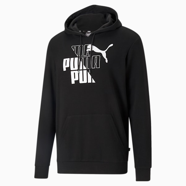 Black puma mens hoodie hot sale