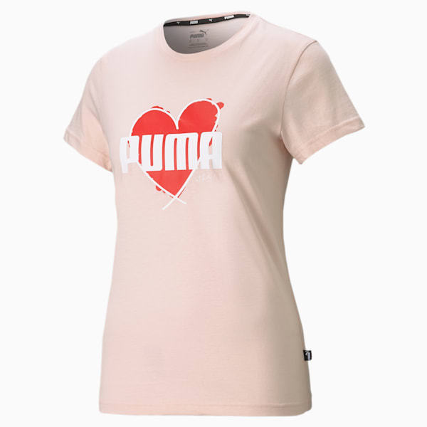 Heart Women's  T-shirt, Cloud Pink, extralarge-IND