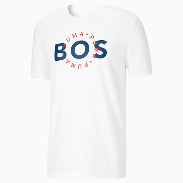 Boston Men's City Tee, Puma White-Navy-High Risk Red, extralarge