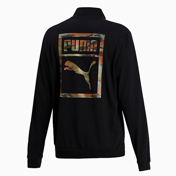 Camo Box Graphic Full-Zip Men's Sweatshirt, Puma Black, extralarge-IND
