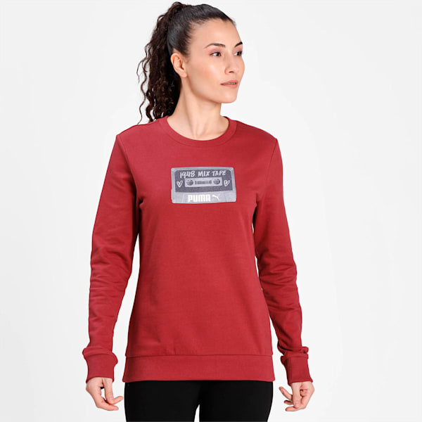 Mix Tape Graphic Crew-Neck Women's Sweatshirt