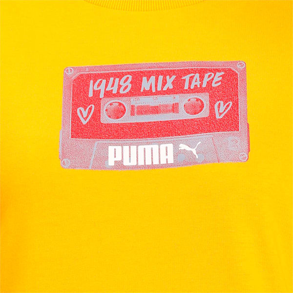 Mix Tape Graphic Crew-Neck Women's Sweatshirt, ULTRA YELLOW, extralarge-IND