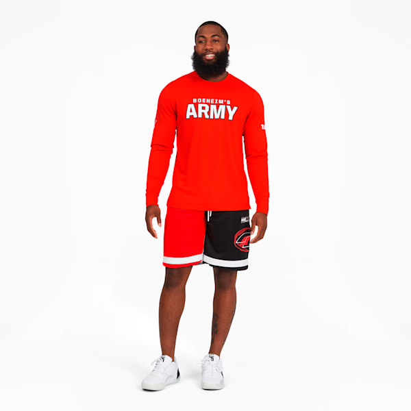 TBT Men's Long Sleeve Team Tee, Transparent-Tangerine Tango - 17-1463 TCX, extralarge