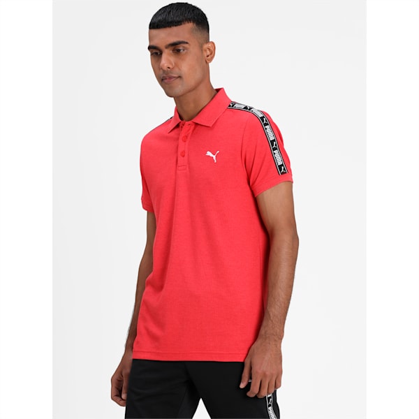 Tape Pique Men's Slim Fit Polo, High Risk Red Heather, extralarge-IND