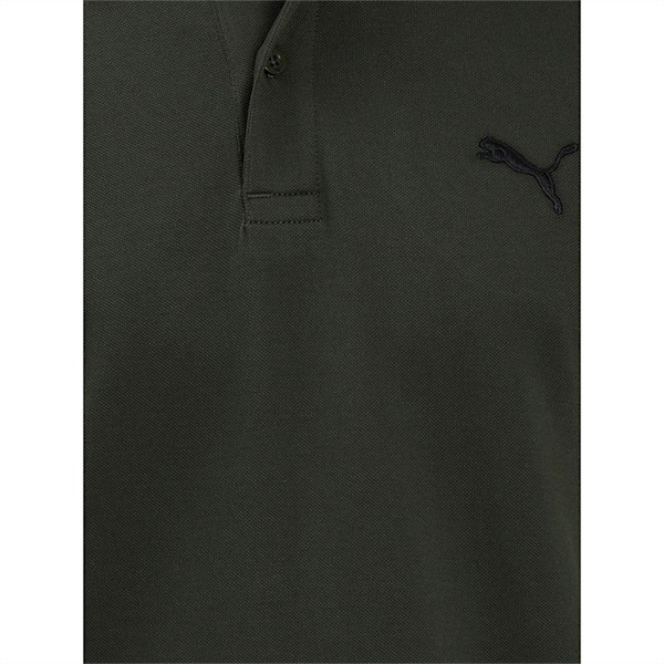 Collar Tipping Heather Men's Slim Fit Polo, Forest Night-Celandine, extralarge-IND