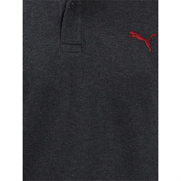 Collar Tipping Heather Men's Slim Fit Polo, Dark Gray Heather-Rhubarb, extralarge-IND