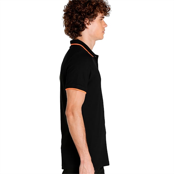 Collar Tipping Heather Slim Fit Men's Polo, Puma Black