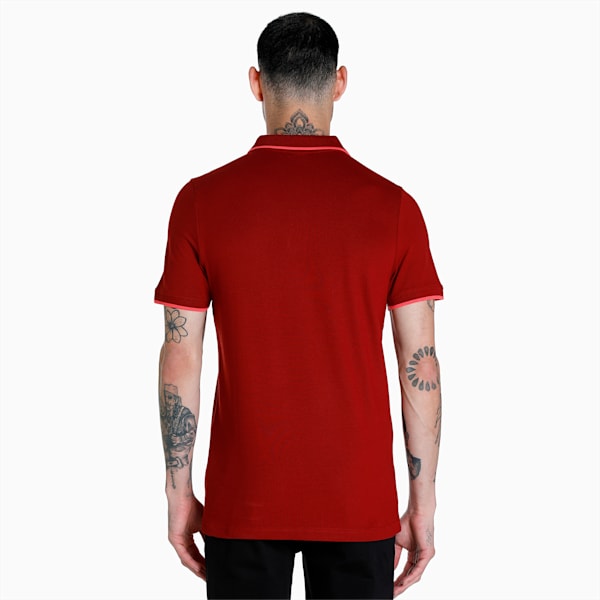 Collar Tipping Heather Men's Slim Fit Polo, Intense Red, extralarge-IND