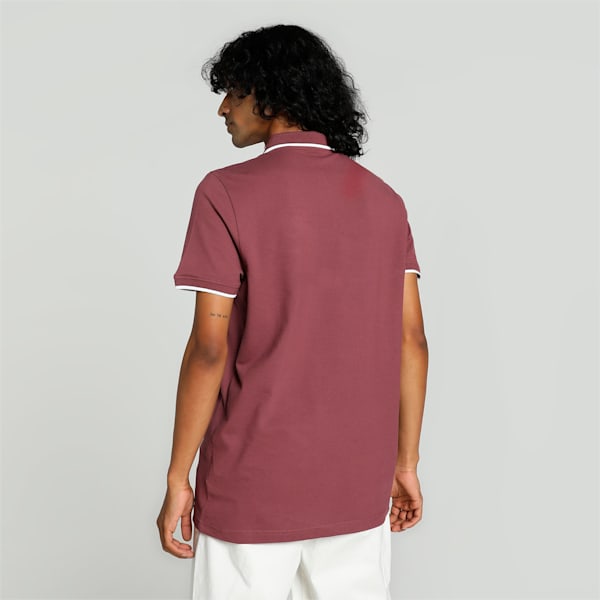 Collar Tipping Heather Men's Slim Fit Polo, Wood Violet, extralarge-IND