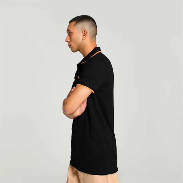 Collar Tipping Heather Men's Slim Fit Polo, PUMA Black-Cat, extralarge-IND