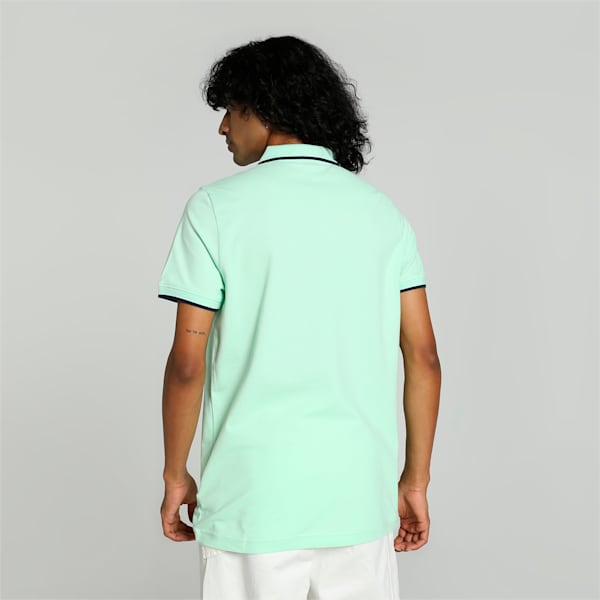 Collar Tipping Heather Men's Slim Fit Polo, Fresh Mint, extralarge-IND