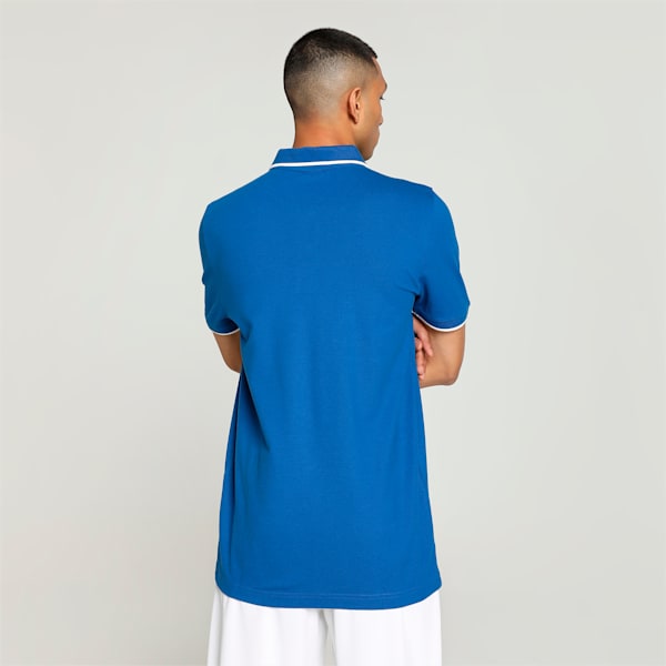 Collar Tipping Heather Men's Slim Fit Polo, Cobalt Glaze-Cat, extralarge-IND