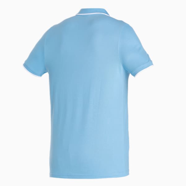 Collar Tipping Heather Slim Fit Men's Polo, Day Dream