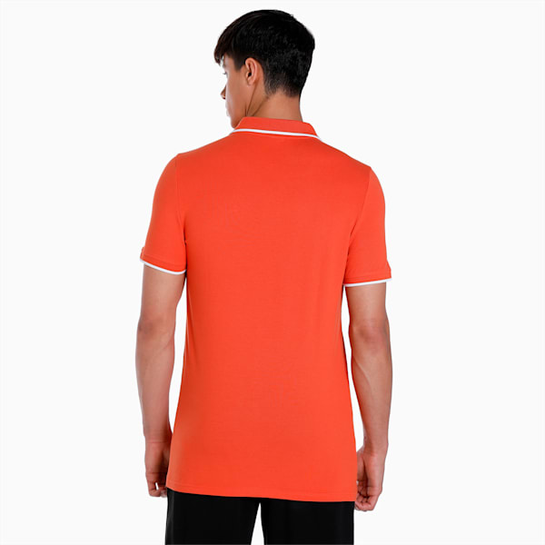 Collar Tipping Heather Men's Slim Fit Polo, Chili Powder, extralarge-IND