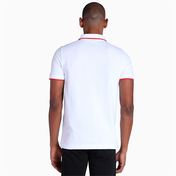 Collar Tipping Heather Slim Fit Men's Polo, PUMA White-For All Time Red